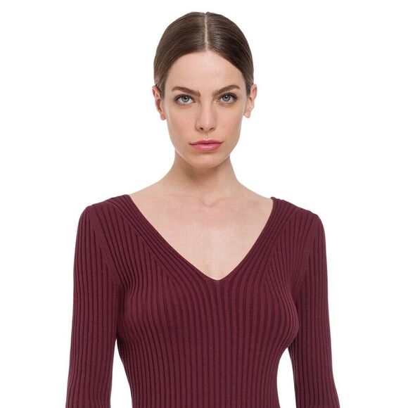 Wolford Merino Wool Rib Dress Burgundy NWT M - Picture 4 of 13
